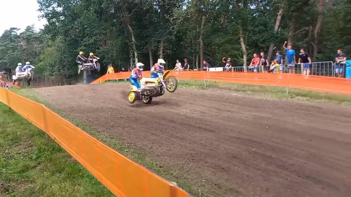 Hollandi külgvankrite motokrossi meistrivõistluste 2021 Oldebroeki etapi 1. sõidu klipp, Arie Tjoink
