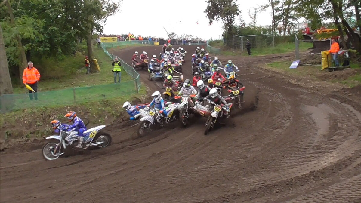 Külgvankrite motokrossi Oss-i MM-etapi 3. sõidu stardijärgne segadus