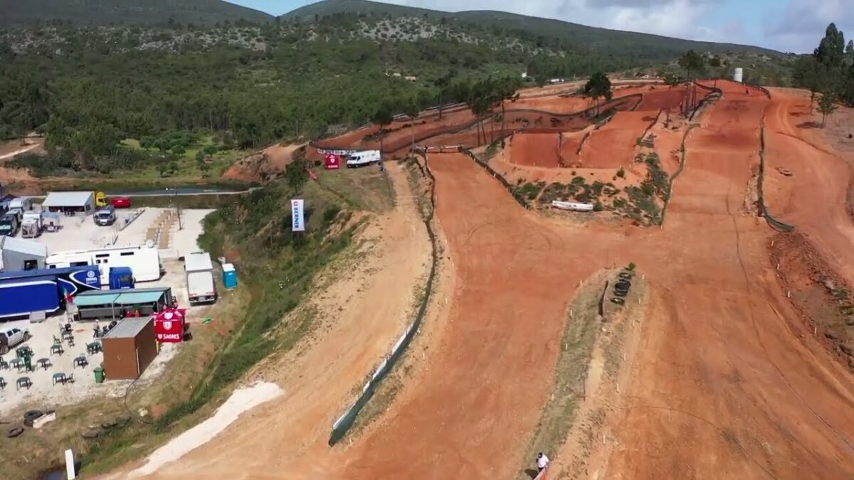 Külgvankrite motokrossi 2023 Portugali MM-etapi võistluspaik vaadates linnulennult.